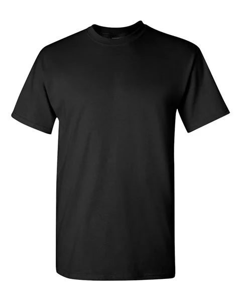Black t-shirt on a white background