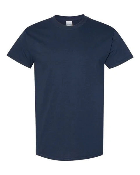 Navy blue t-shirt on a white background