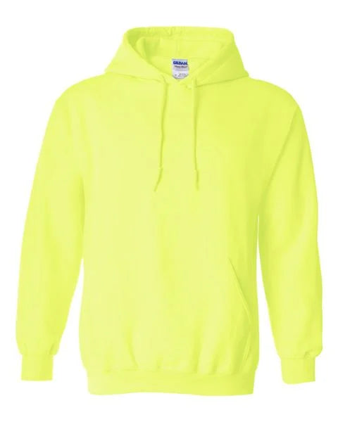 Neon yellow hoodie on a white background