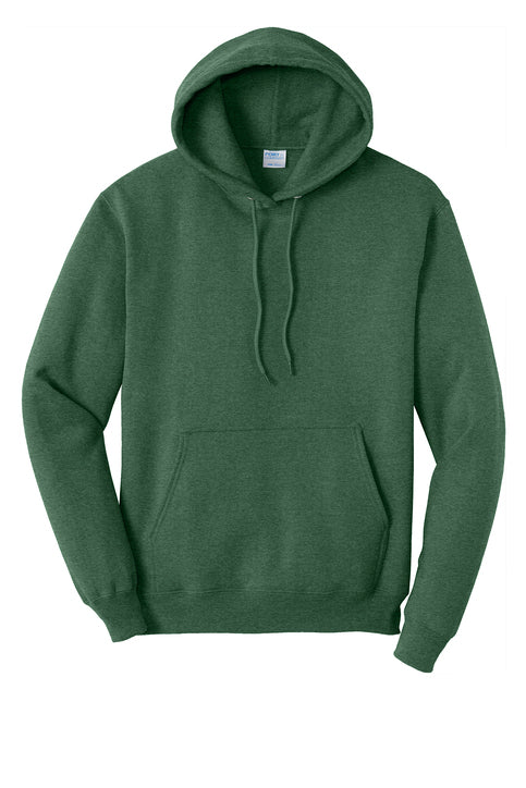 Green hoodie on a white background