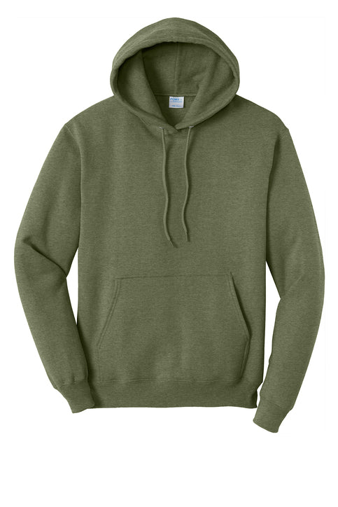 Green hoodie on a white background