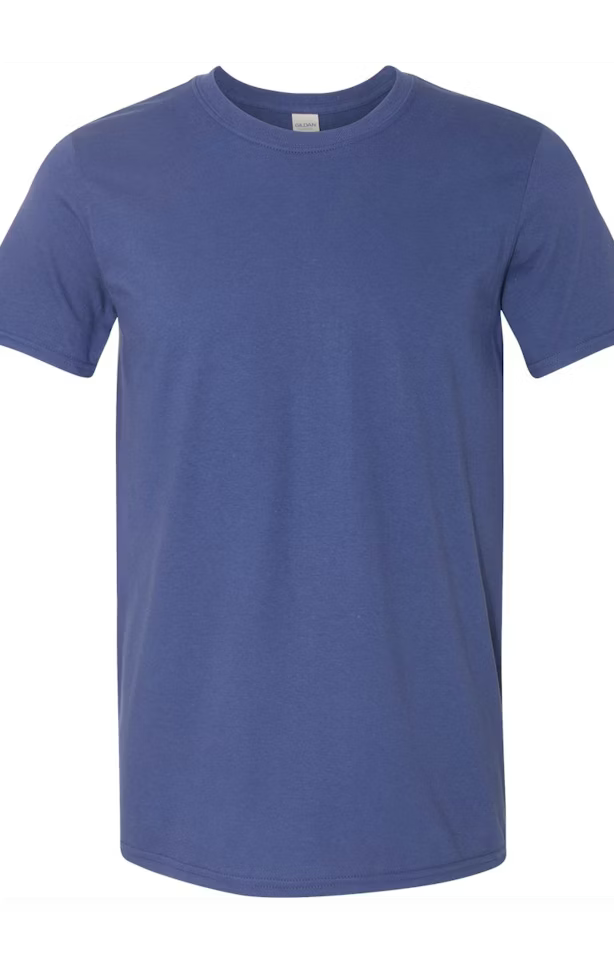 Plain blue t-shirt on a white background
