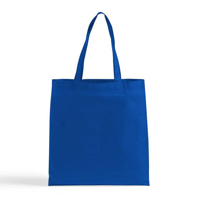 Blue tote bag on a white background