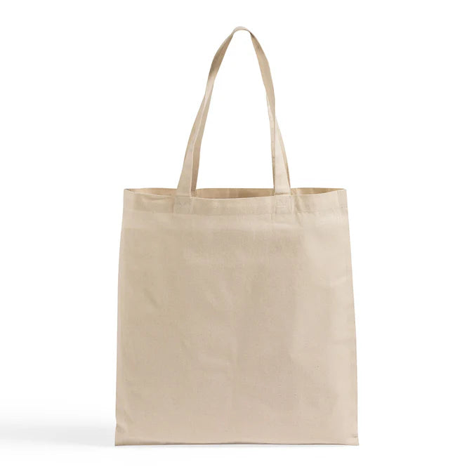 Beige tote bag on a white background
